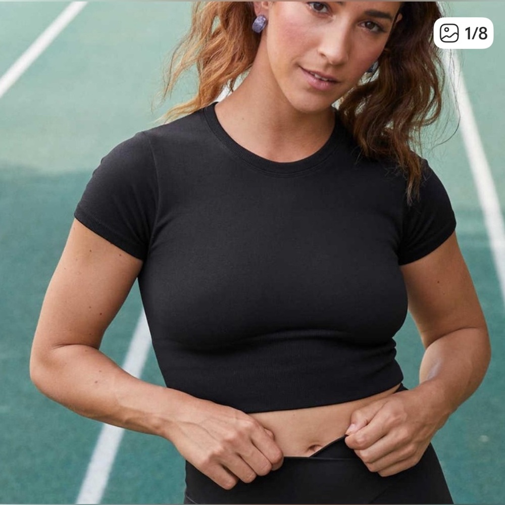 Aerie Real good seamless Black Crop Top
